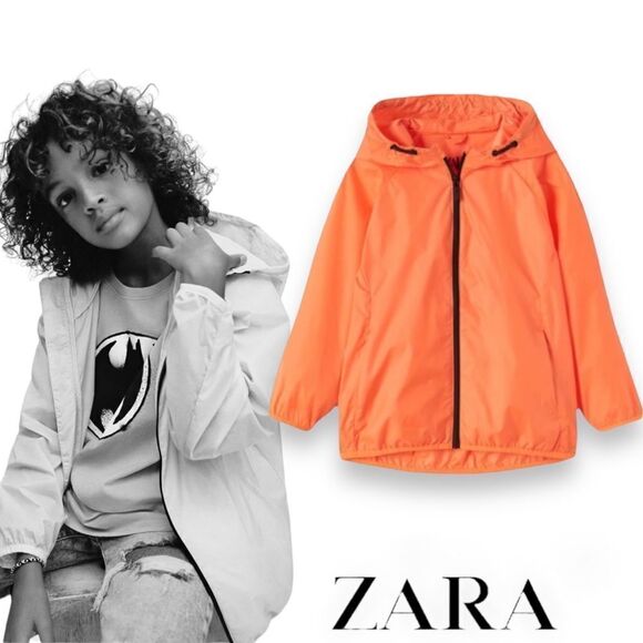 ZARA Kids | Orange | NEON RAINCOAT - Picture 1 of 5